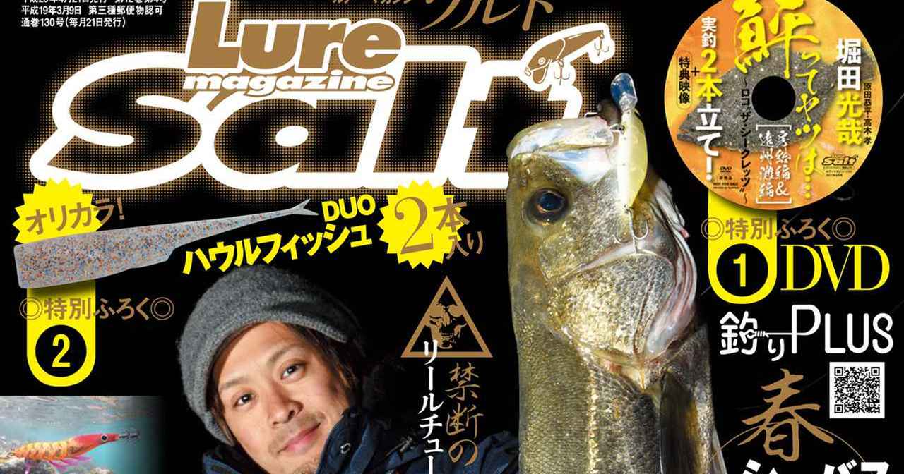 ルアーマガジンソルト2017年４月号は豪華コンテンツ盛りだくさん！ 特別２大ふろくはDVD”鮃ってヤツは…（房総編・遠州灘編）”とワーム”オリカラハウルフィッシュ”