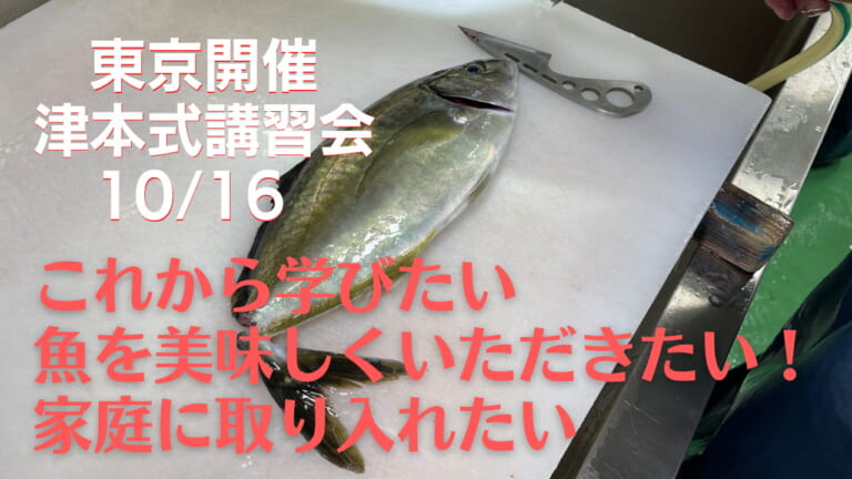 【ビギナーでも学べる魚の仕立て方】東京・津本式講習会10/16開催します。【正しく習得！】