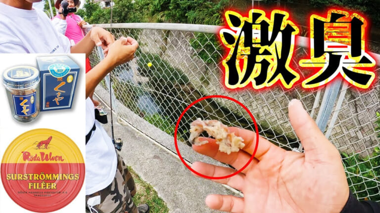 最強のエサか!?《激臭》素材を混ぜて釣りをしてみると魚が狂喜乱舞［ハイサイ探偵団］