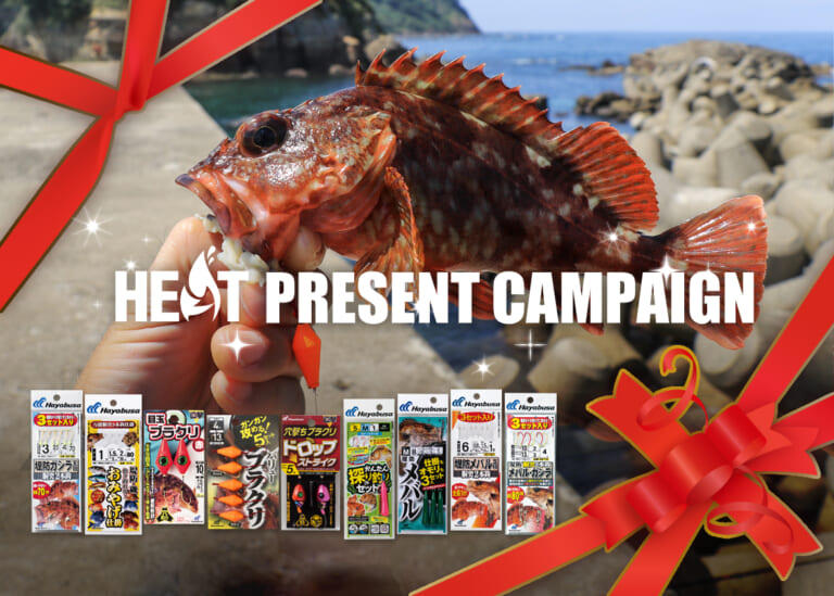 釣り人応援 プレゼントキャンペーン!! 【第23弾】冬は根魚が熱い！堤防 探り釣り セット［HEAT・ハヤブサ］