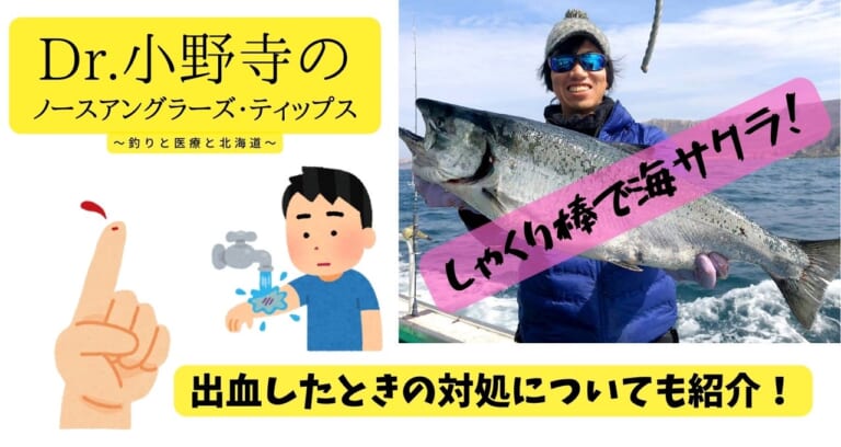 【釣りのケガ：出血したときの対処法は？】「Dr.小野寺のノースアングラーズ・ティップス　～釣りと医療と北海道～」釣りネタはしゃくり棒で海サクラ！
