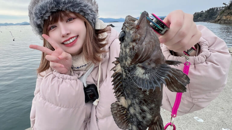 自作ブラクリで大物根魚狙いの穴釣りに挑戦!! 選ばれたのはミルキーバニラちゃん♥でした