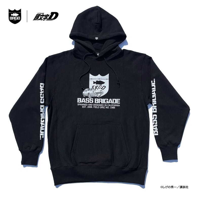 BASS BRIGADE フィッシングパーカー S 黒 バスブリゲード BASS BRIGADE BB CA BONE HOODIE メンズ