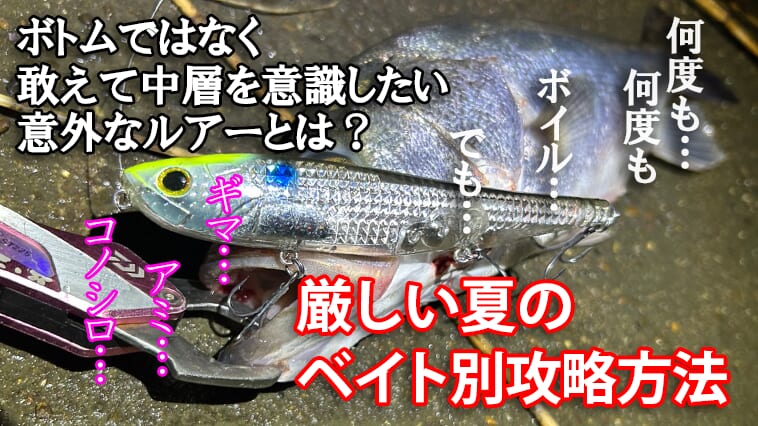 【ギマって知ってる？】夏のシーバスの定番ベイトと難攻不落の小さいアイツ攻略方法