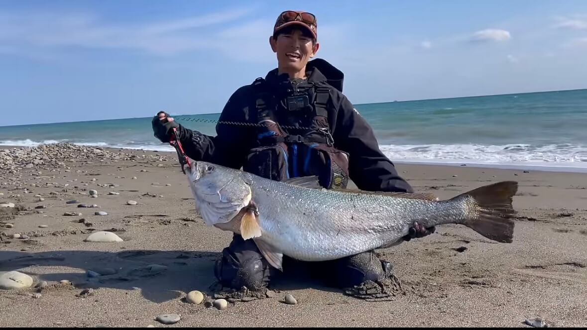 ｜「キタ！キタ！」「ヤバいなコレ。」宮崎県の砂浜でユーチューバーが“幻の巨大魚”捕獲。しかし…。「素直に喜べないところもある…」