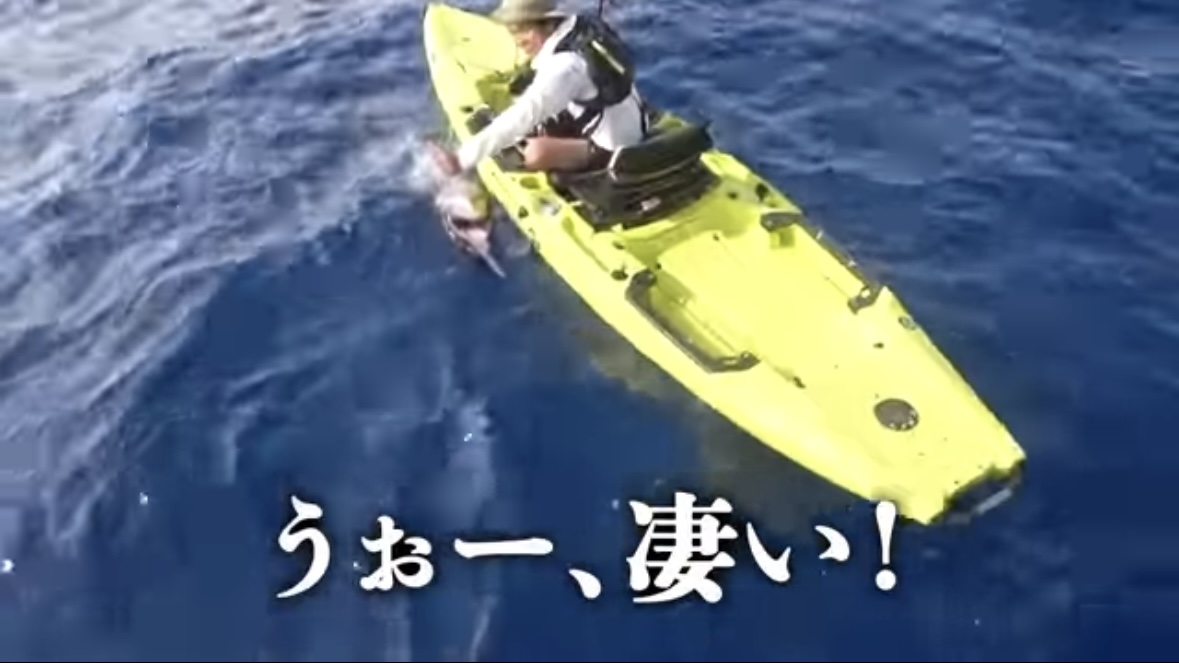 ｜「サムネ詐欺かと思った」「無事でよかったわ…」カヤックで“まさかの巨大魚”に挑む。死亡例すらある危険な釣り。