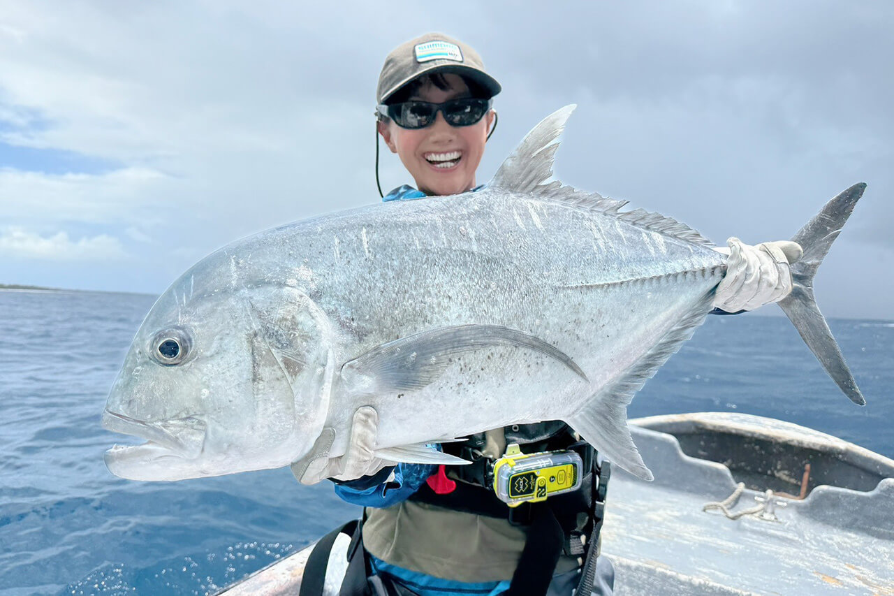 |【福島和可菜のLove Fishing】海外遠征でGTとバチバチファイト!オカッパリから大型も・・・!