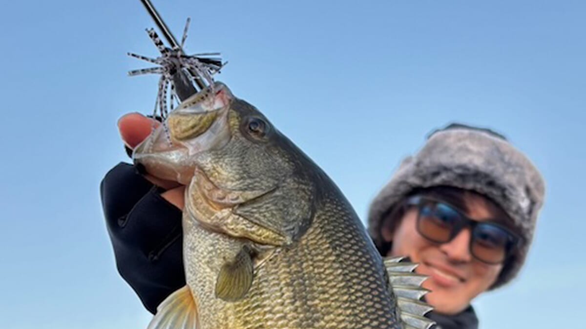 |冷え込んでもこの“組み合わせ”は安定感抜群。ボリュームのあるルアーよりは食いやすいサイズ感がおすすめ!丁寧に撃って一点シェイク!