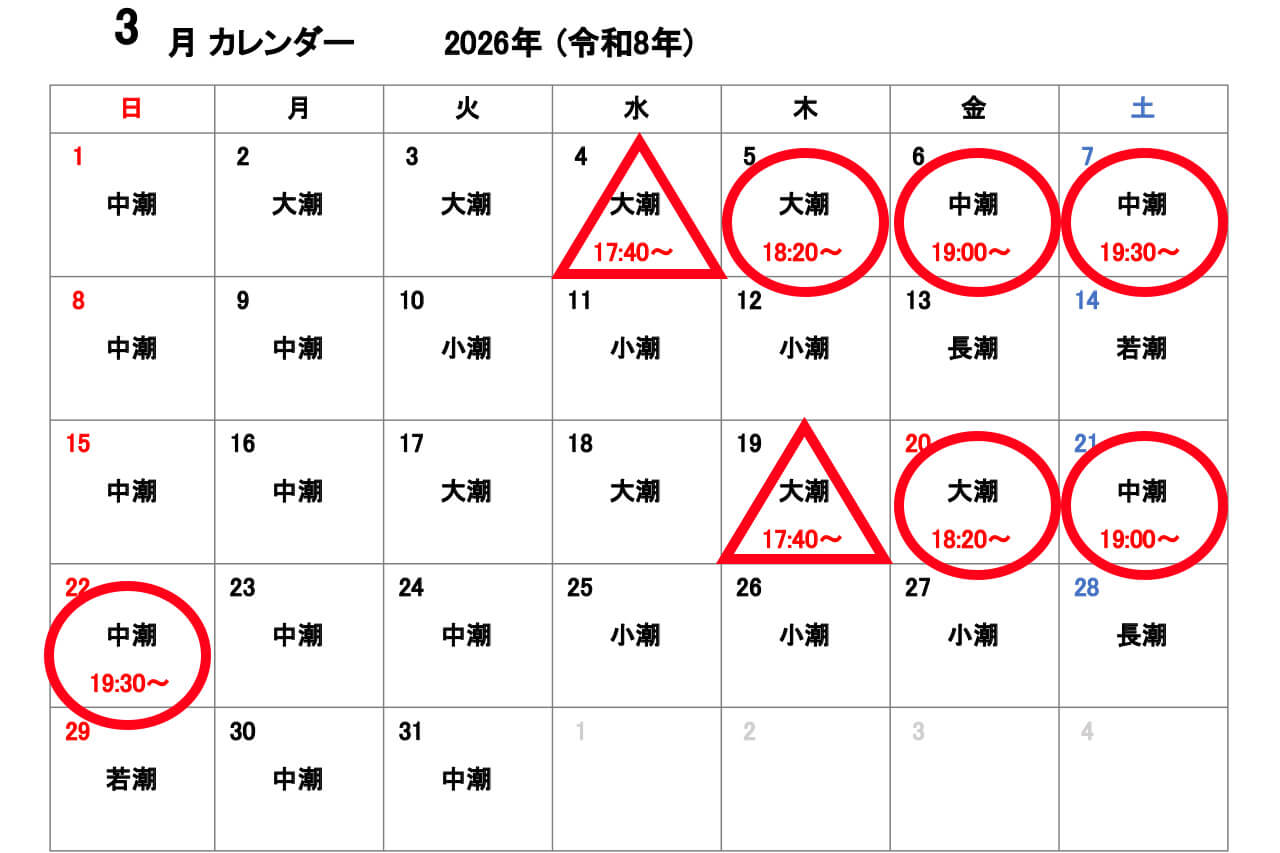 ｜【2026年】東京湾を知り尽くす男がバチ抜けカレンダーを公開。今年の初シーバスを釣るなら必見！オススメルアーも。