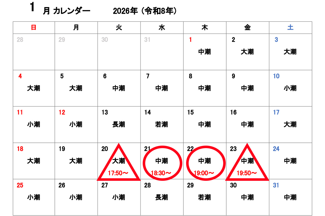 ｜【2026年】東京湾を知り尽くす男がバチ抜けカレンダーを公開。今年の初シーバスを釣るなら必見！オススメルアーも。