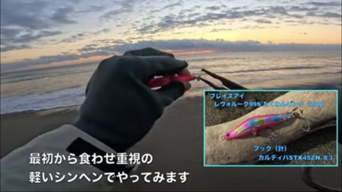 追い風が吹いていることを確認し、軽めのシンキングペンシルをチョイス。｜「なんだこの魚」「宇宙人みたい」砂浜で釣れたのはまさかの…。『エイリアン顔』の魚の正体とは？