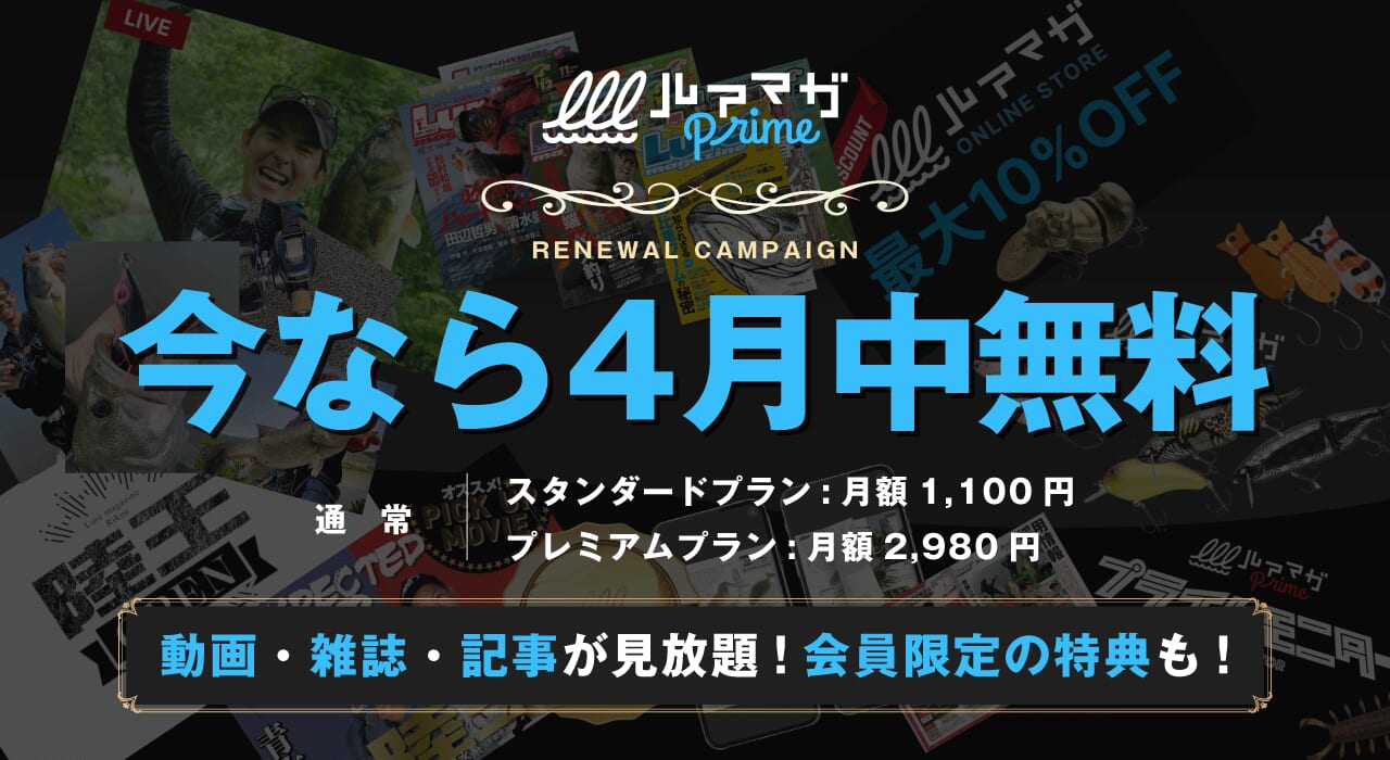 ｜【なんと１ヶ月無料】バス釣り特化型サービス『ルアマガプライム』がフルリニューアル！